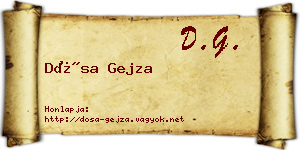 Dósa Gejza névjegykártya